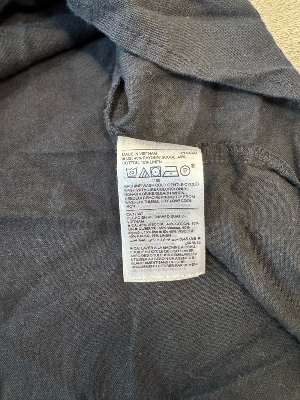 Old Navy Black Linen Blend One Shoulder Ruffled Blouse Size Large K43 - Picture 4 of 6